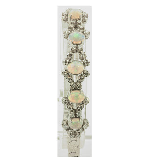 Armband aus Weißgold mit Opal und Brillant