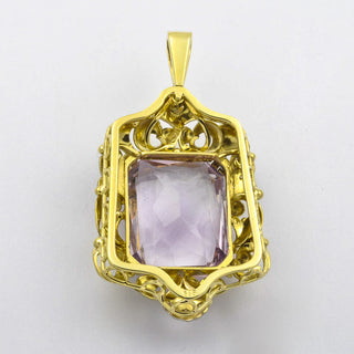 Anhänger aus Gelb- und Weißgold mit Amethyst, Brillant und Diamant