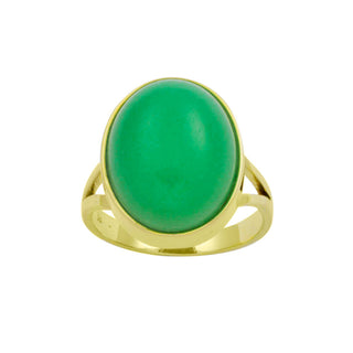 Ring aus Gelbgold mit Chrysopras