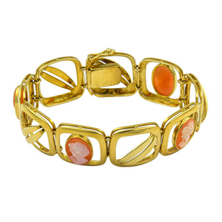 Gliederarmband aus Gelbgold mit Kamee/Gemme