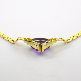 Collier aus Gelbgold mit Amethyst und Brillant