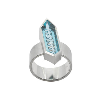 Ring aus Platin mit Aquamarin