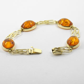 Armband aus Gelbgold mit Bernstein