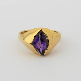 Ring aus Gelbgold mit Amethyst