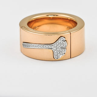 Cadeaux Ring Gingko aus Gelb- und Weißgold mit Diamant