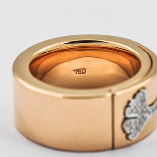 Cadeaux Ring Gingko aus Gelb- und Weißgold mit Diamant