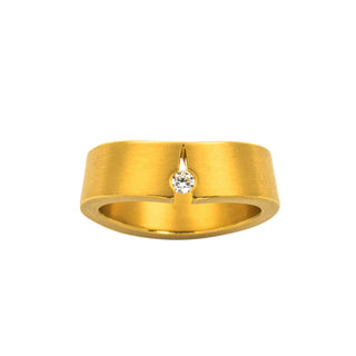 Niessing Diamantring Kerbe II aus Gelbgold mit Diamant, neuwertig