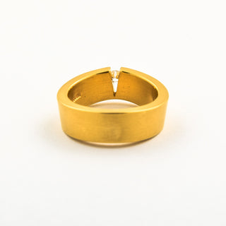 Niessing Diamantring Kerbe II aus Gelbgold mit Diamant, neuwertig