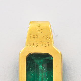 Smaragdanhänger aus Gelbgold mit Diamant