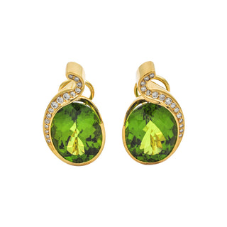 Ohrstecker aus Gelbgold mit Peridot und Brillant