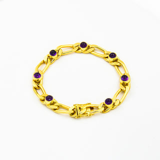 Armband aus Gelbgold mit Amethyst