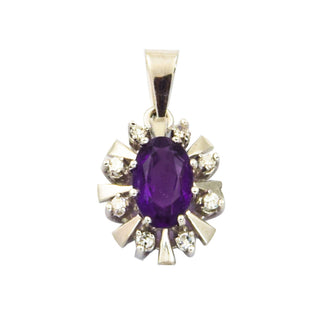 Anhänger aus Weißgold mit Amethyst und Diamant