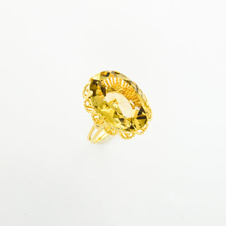 Ring aus Gelbgold mit Citrin