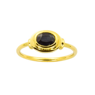 Ring aus Gelbgold mit Saphir