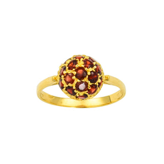 Granatring aus Gelbgold