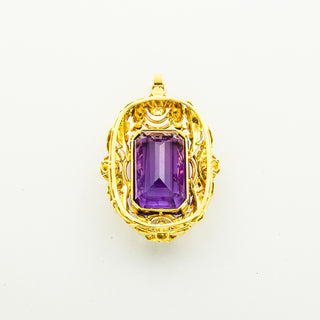 Anhänger aus Gelbgold mit Amethyst und Perle