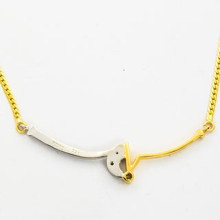 Collier aus Platin/Gold mit Brillant