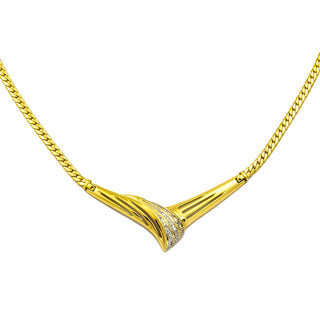 Collier aus Gelb- und Weißgold mit Diamant