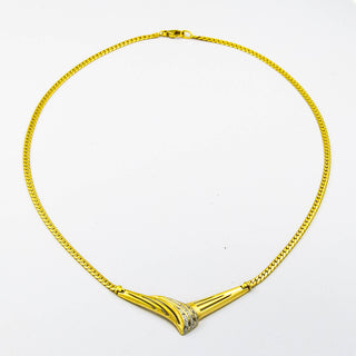 Collier aus Gelb- und Weißgold mit Diamant