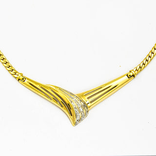 Collier aus Gelb- und Weißgold mit Diamant