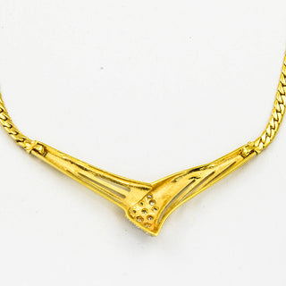 Collier aus Gelb- und Weißgold mit Diamant