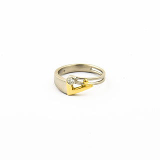 Diamantring aus Platin/Gold