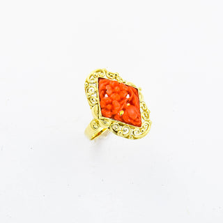 Korallenring aus Gelbgold