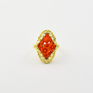 Korallenring aus Gelbgold