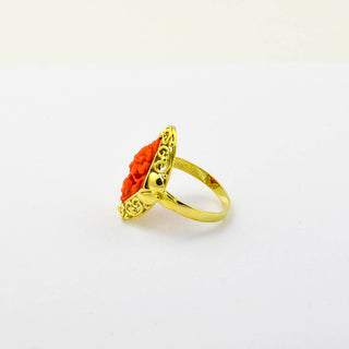 Korallenring aus Gelbgold