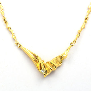 Brillantcollier aus Gelbgold