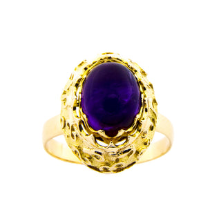 Ring 2 in 1 aus Gelbgold mit Amethyst und Perle