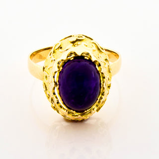 Ring 2 in 1 aus Gelbgold mit Amethyst und Perle