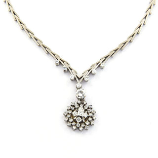 Brillantcollier aus Weißgold mit Diamant