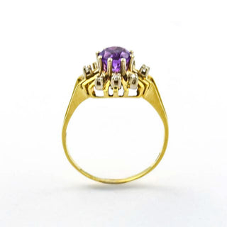 Entourage-Ring aus Gelb- und Weißgold mit Amethyst und Diamant