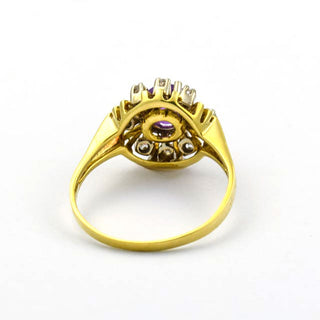 Entourage-Ring aus Gelb- und Weißgold mit Amethyst und Diamant