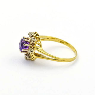 Entourage-Ring aus Gelb- und Weißgold mit Amethyst und Diamant