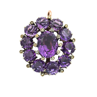 Anhänger aus Silber mit Amethyst und Perle, 19. Jahrhundert