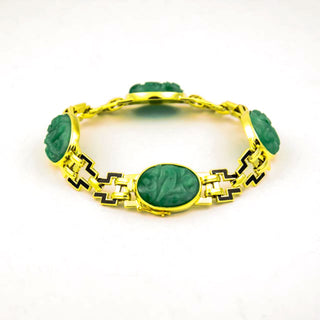 Armband aus Gelbgold mit Jade