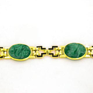 Armband aus Gelbgold mit Jade