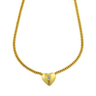 Collier Herz aus Gelbgold mit Brillant