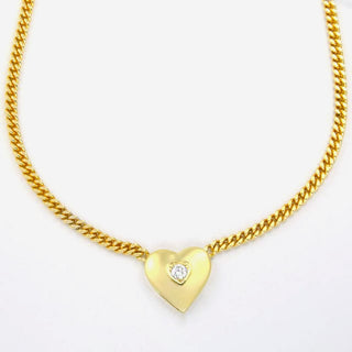 Collier Herz aus Gelbgold mit Brillant