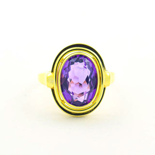 Ring aus Gelbgold mit Amethyst