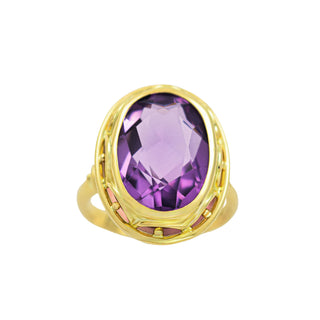 Ring aus Gelbgold mit Amethyst