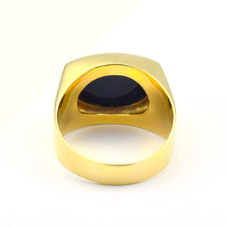 Herrenring aus Gelbgold mit Onyx