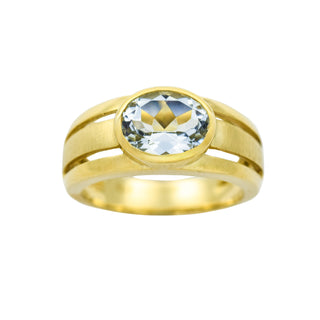 Krämer Ring aus Gelbgold mit Aquamarin