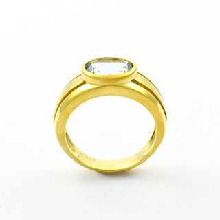 Krämer Ring aus Gelbgold mit Aquamarin