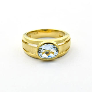 Krämer Ring aus Gelbgold mit Aquamarin