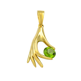 Anhänger Hand aus Gelbgold mit Peridot