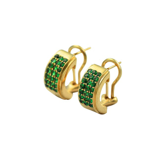 Ohrstecker mit Clipmechanik aus Gelbgold mit Tsavorit
