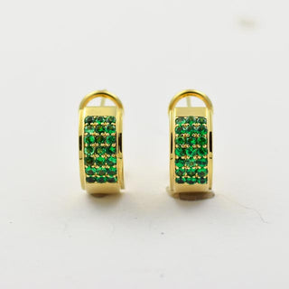 Ohrstecker mit Clipmechanik aus Gelbgold mit Tsavorit